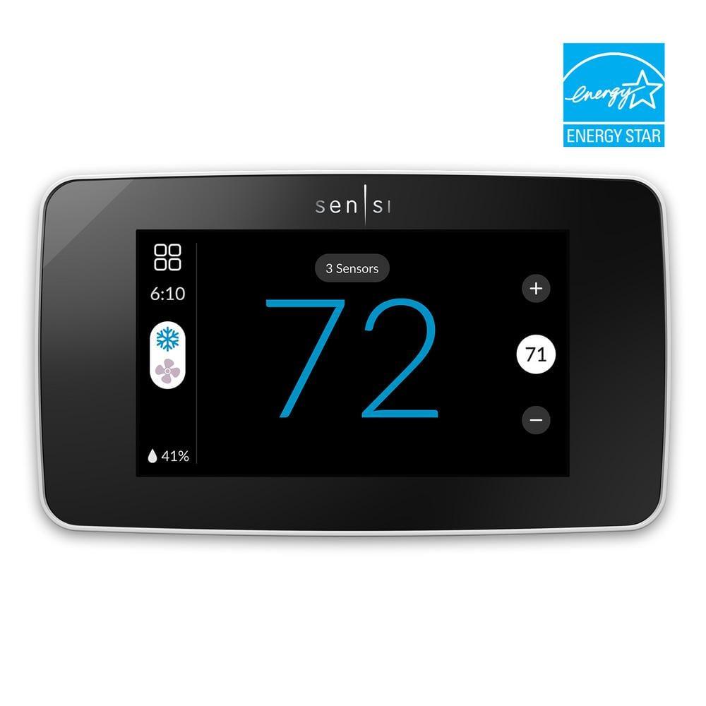 Sensi Touch 2 Black Programmable Smart Thermostat with LCD Display