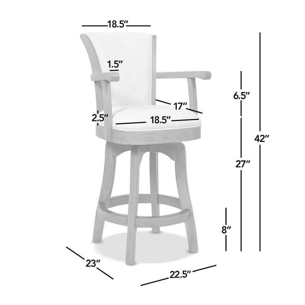 Jennifer Taylor Home Williams 27" Counter Height Bar Stool Dark Heathered Grey
