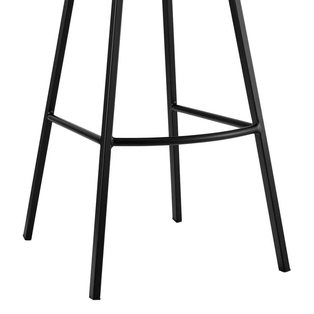 Armen Living Indoor Tahiti 30" Barstool in Auburn Bay finish with Brown Pu upholstery