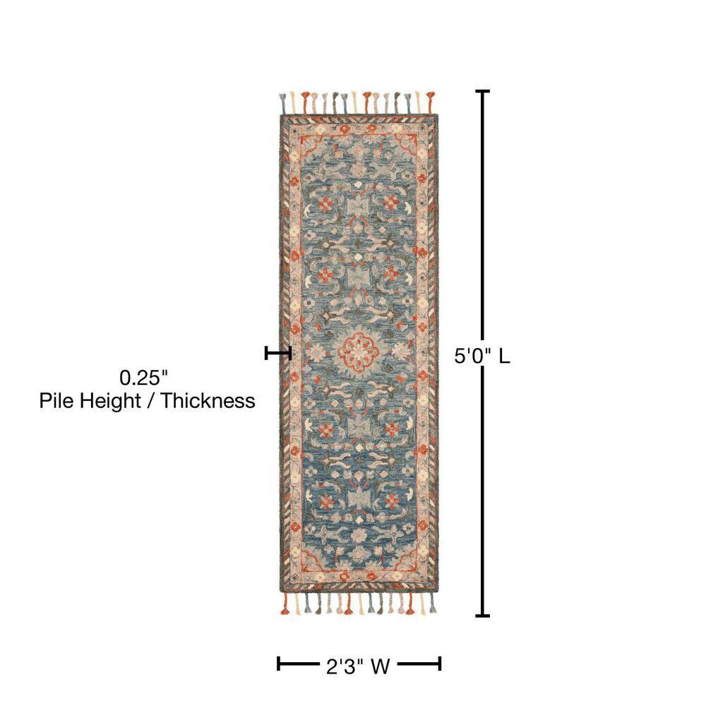 Aspen APN123 Hand Tufted Area Rug - Blue/Rust - 2'3"x5' - Safavieh..