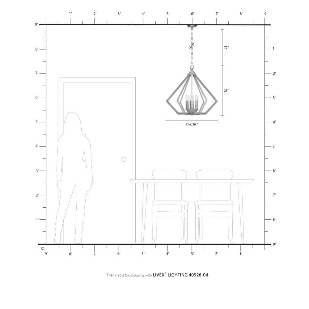 Livex Lighting Prism 6 - Light Chandelier in  Black