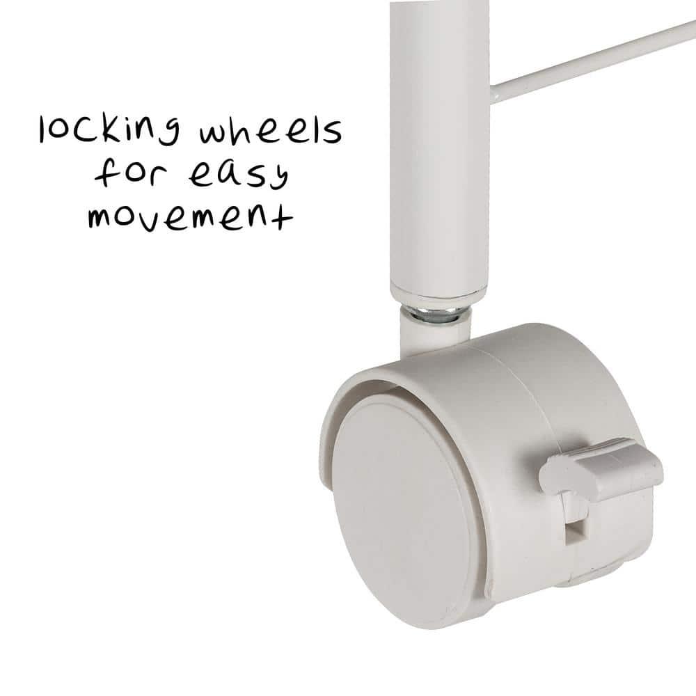 Slim 3-Tier Wire Rolling Storage Cart