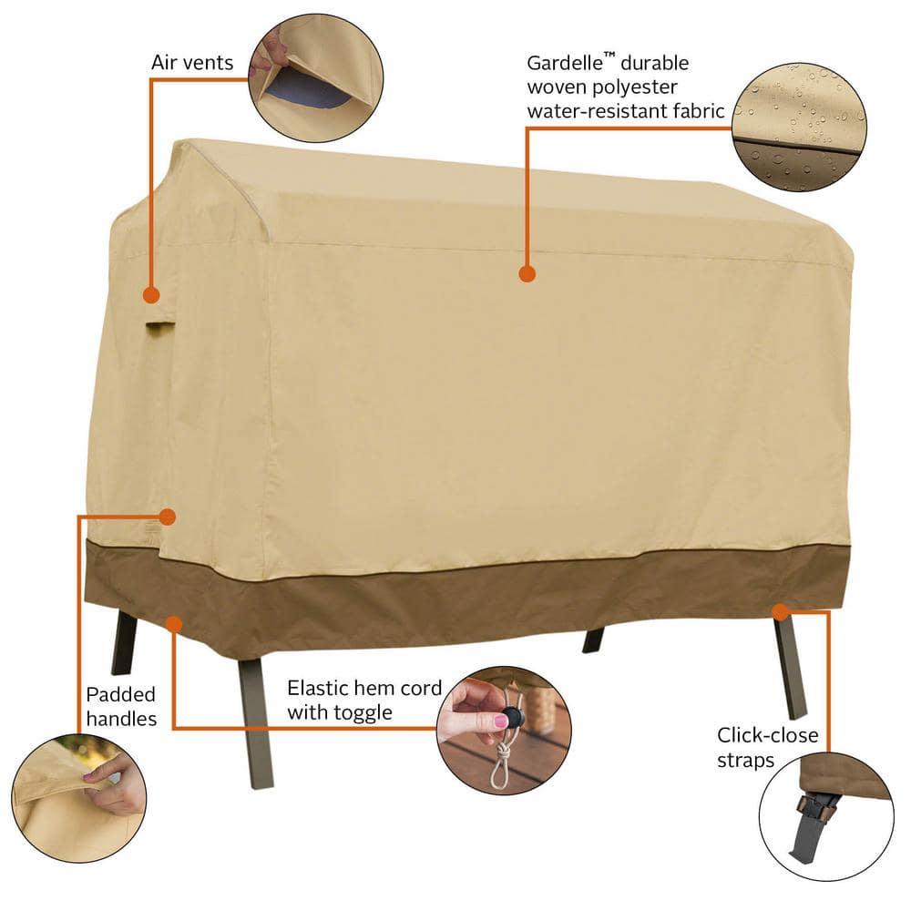 Beige and Brown Water-Resistant Canopy Swing Cover