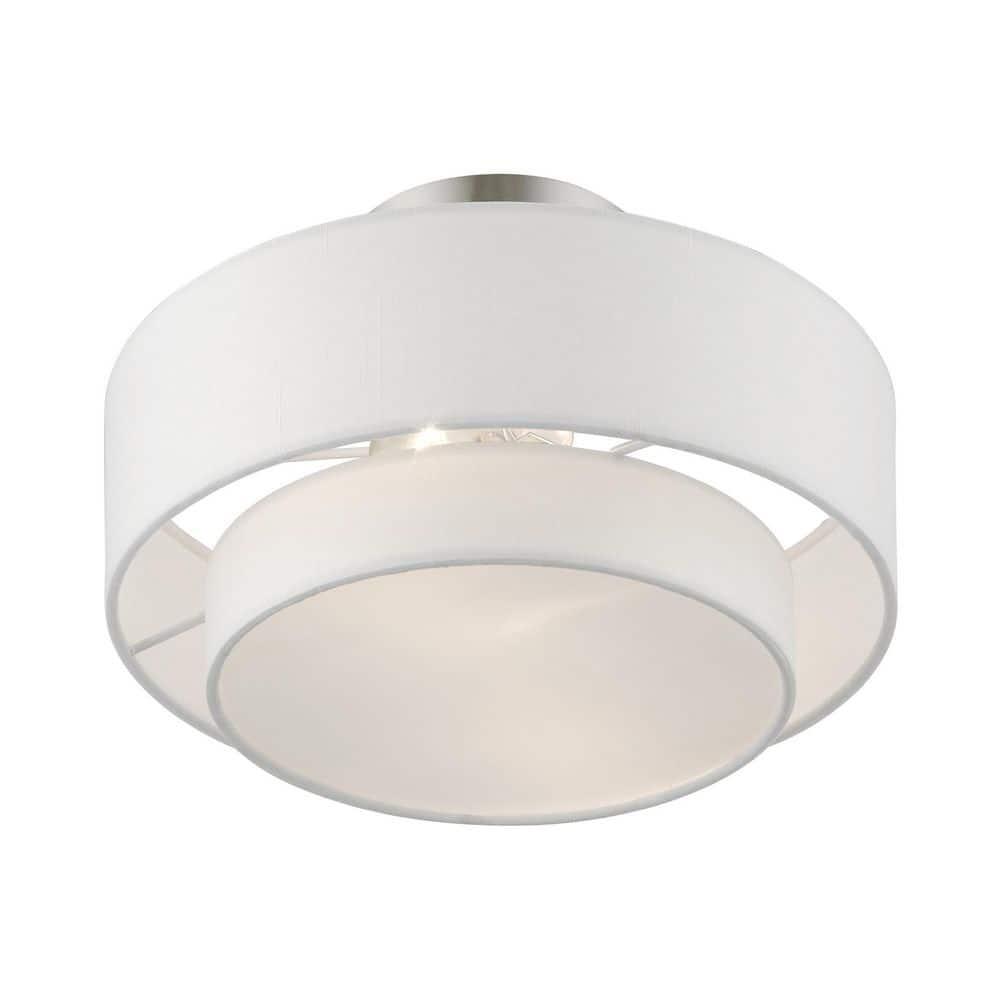 Livex Lighting Meridian 2 - Light Semi-Flush Mount in  Brushed Nickel