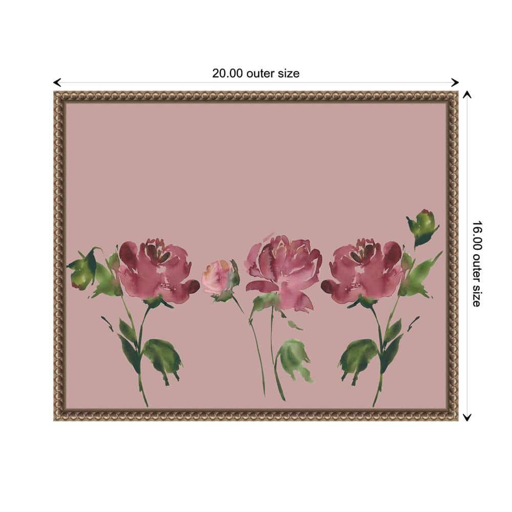 Amanti Art Trio Of Peony Blossoms by Lucille Price Canvas Wall Art Print Framed 20 x 16-in.