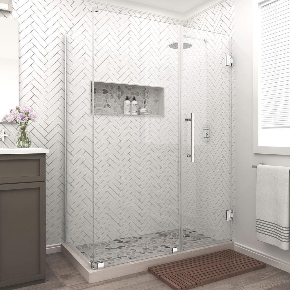 Aston SEN967EZ-CH-522238-10 Bromley Semi-frameless Rectangle Hinged Shower Enclosure