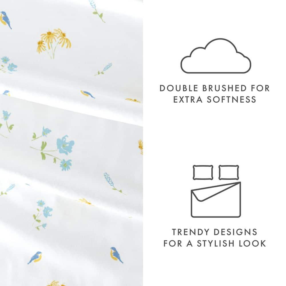 Bluebirds Pattern Microfiber Sheet Set