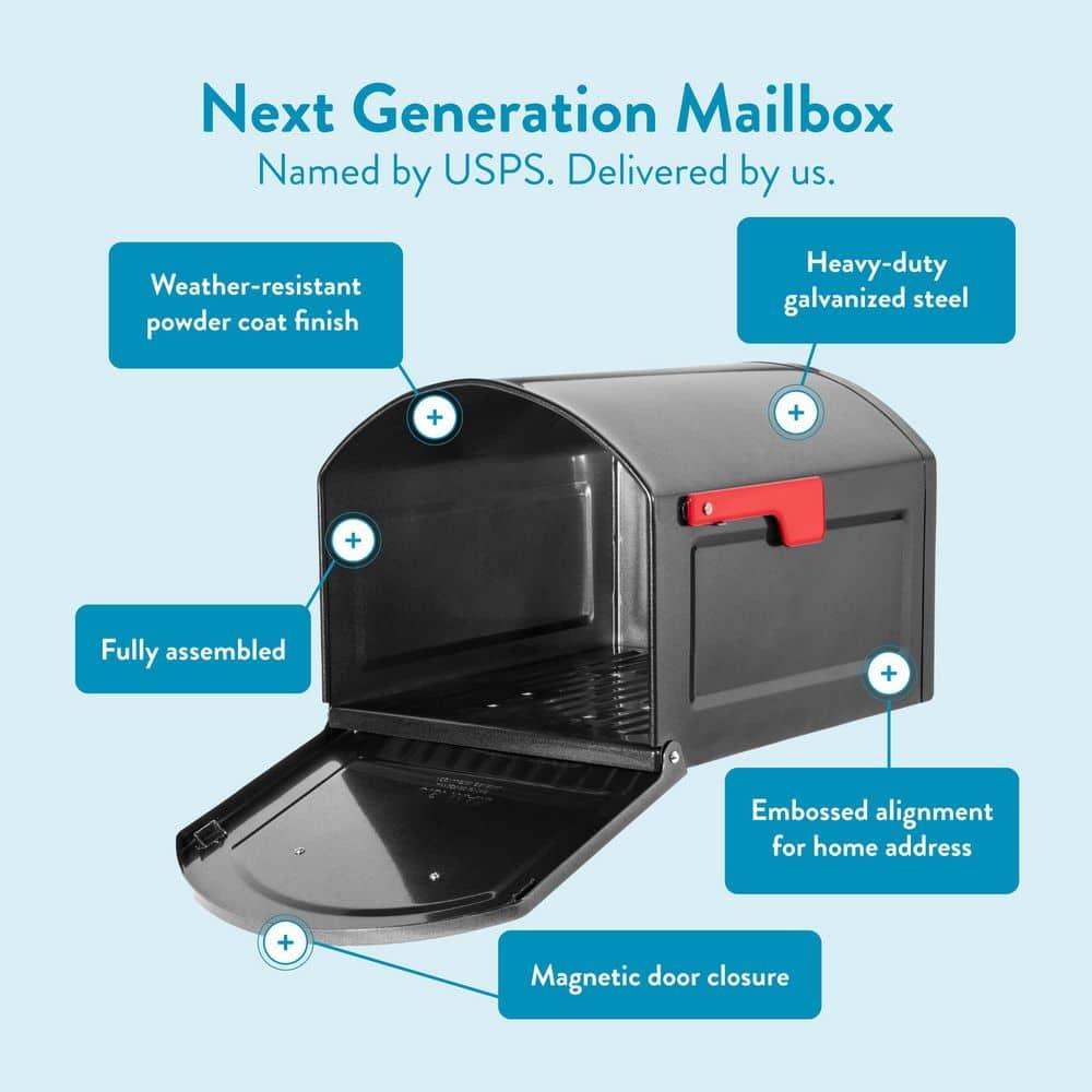 Architectural Mailboxes Centennial Post Mount Galvanized Steel Post Mount Pewter Mailbox
