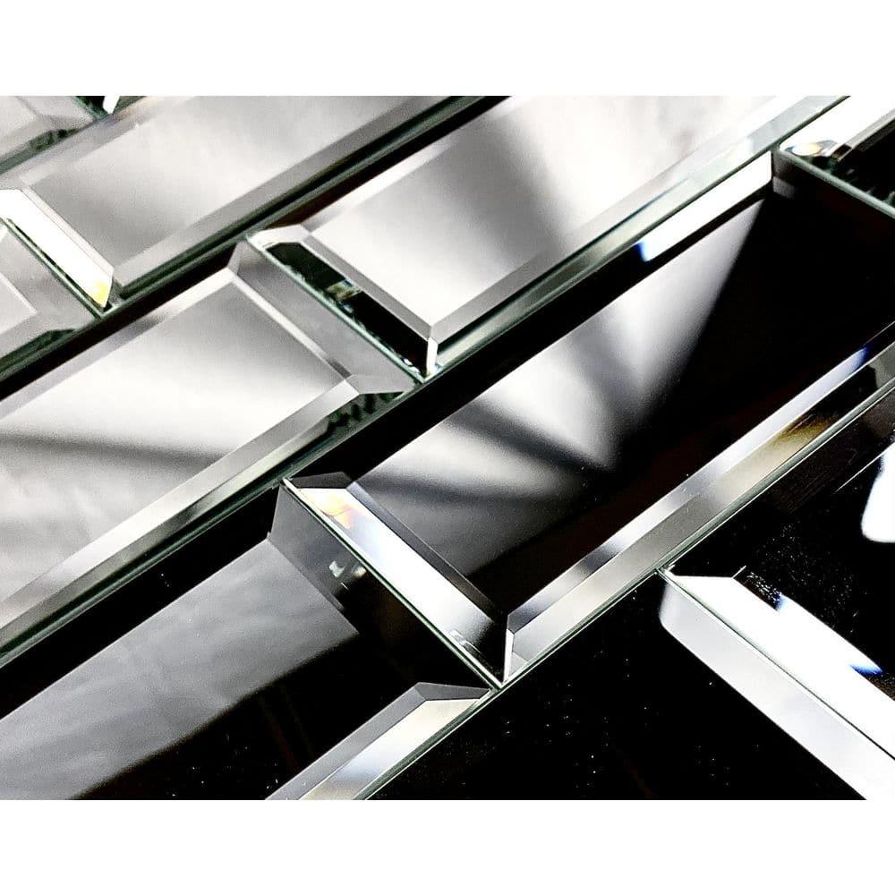 Reflections 3 in. x 6 in. Diamond Grade Glass Mirror Beveled Subway Decorative Kitchen & Bathroom Wall Tile