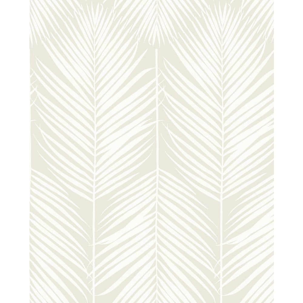 NextWall Palm Silhouette Peel and Stick Wallpaper Light Beige: Vinyl, Self-Adhesive, Botanical Leaf Pattern, 30.75 Sq Ft Coverage