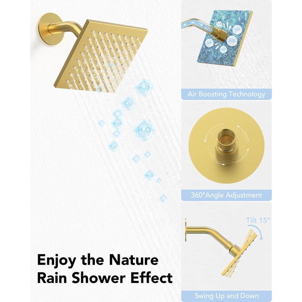Pressure Balancing Shower Faucet 12" High-Pressure Dual Showerheads with LCD Display