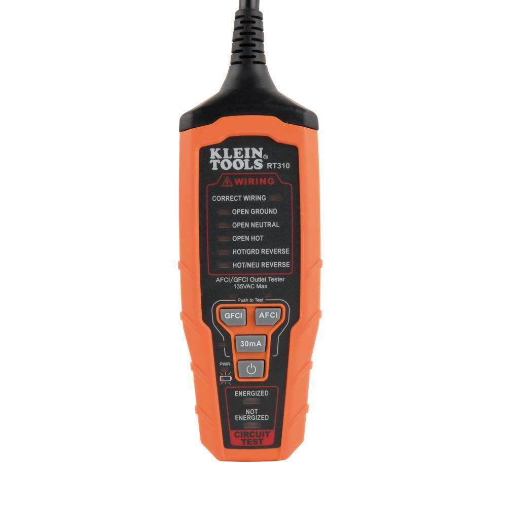 Klein Tools RT310 AFCI / GFCI Outlet Tester for N.American AC Outlets ETL Listed