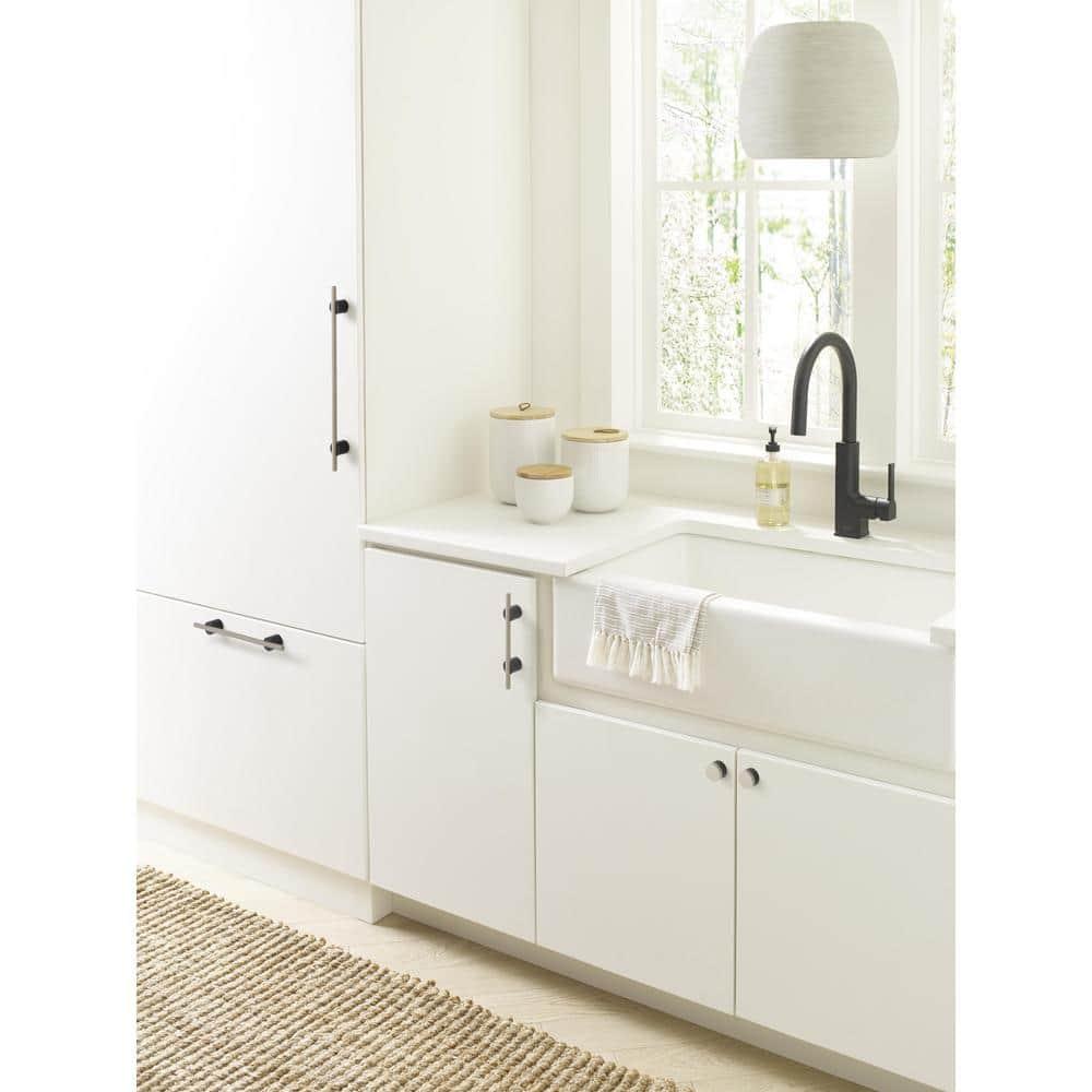 Amerock | Cabinet Knob | Matte Black/Silver Champagne | 1-1/4 inch (32 mm) Diameter | Transcendent | 1 Pack | Drawer Knob | Cabinet Hardware