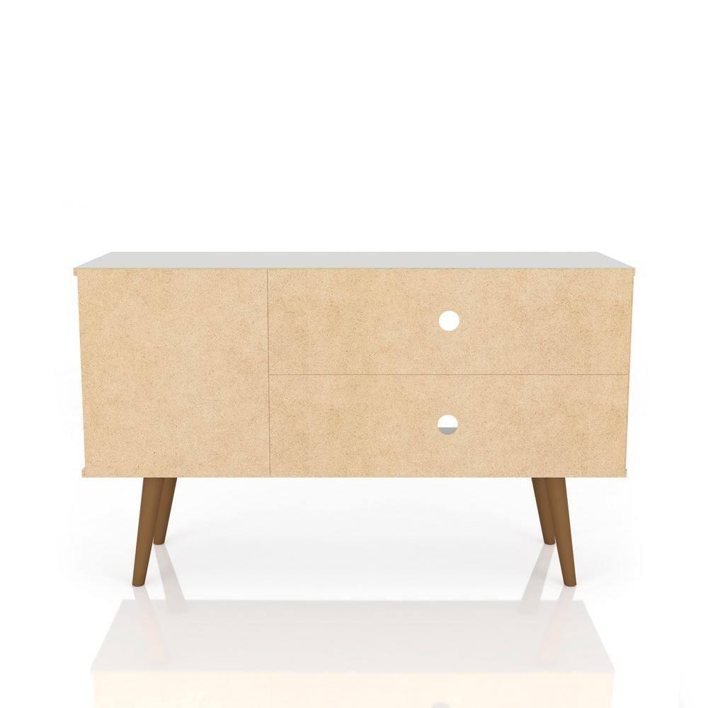 Manhattan Comfort Liberty 42.52" Mid Century Modern TV Stand, White and Yellow
