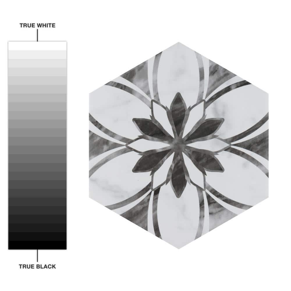 Merola Tile Classico Bardiglio Hex 7" x 8" Porcelain Patterned Wall & Floor Tile