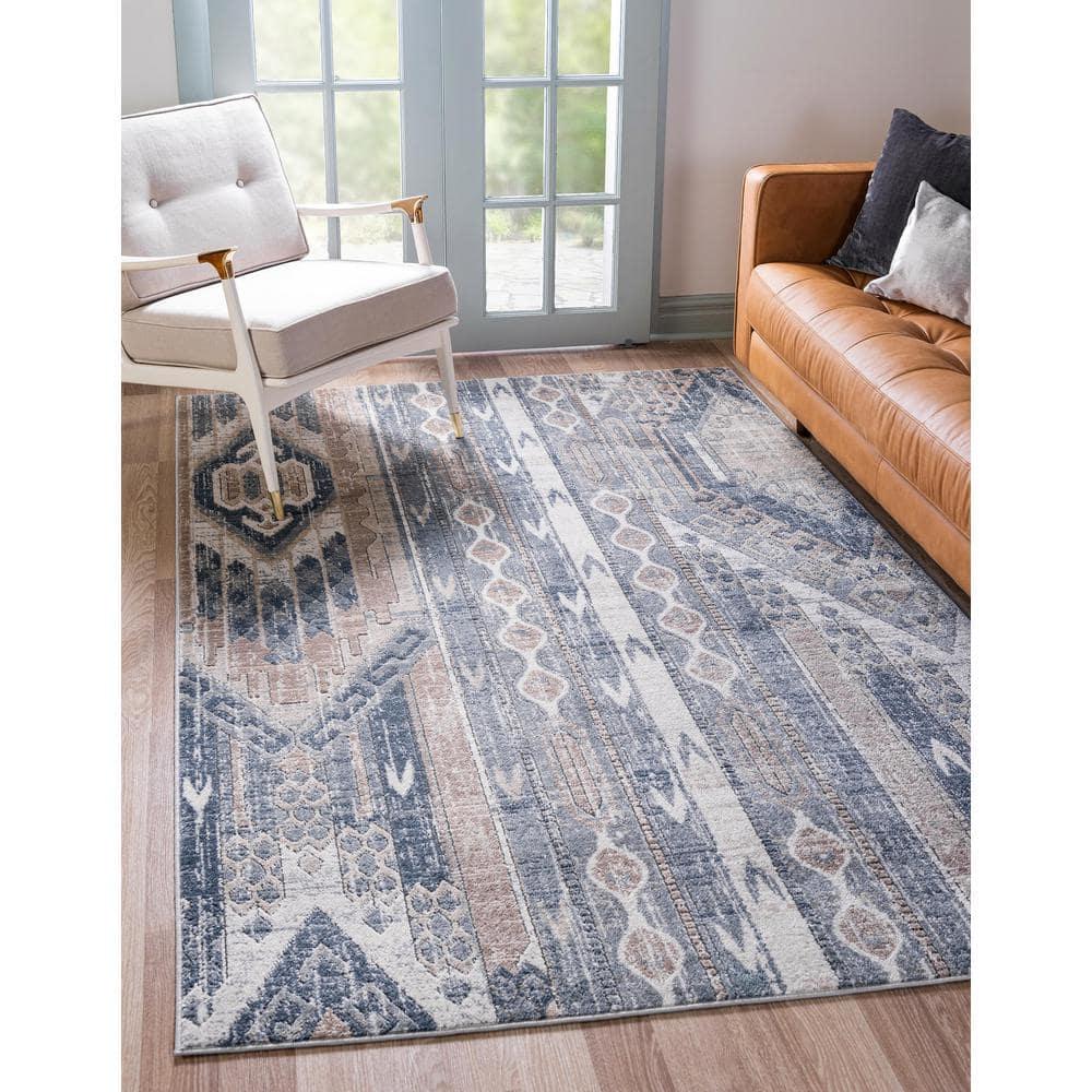 Unique Loom Portland Collection Area Rug - Orford (10'  x 14' 1" Rectangle Navy Blue/Blue)