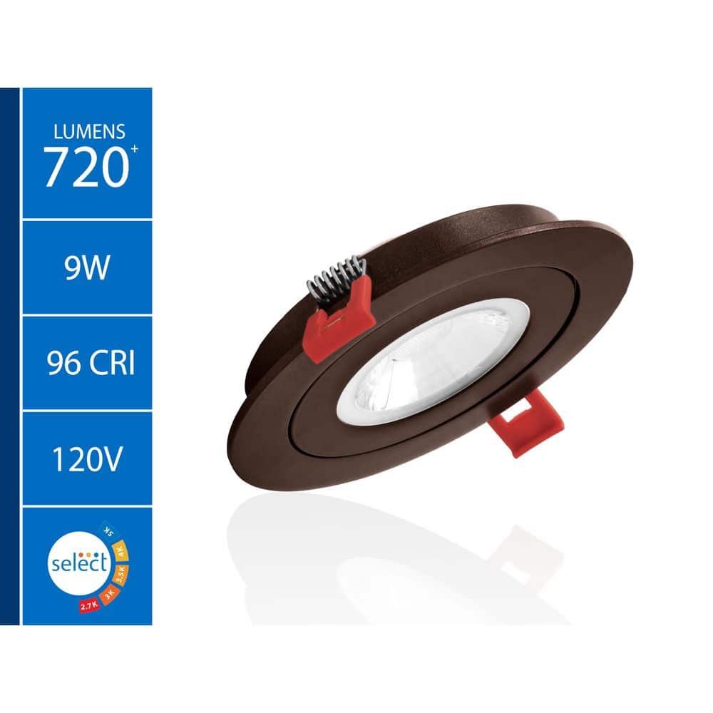 DGF43 4'' Selectable Color Temperature Dimmable Air-Tight IC Rated LED Canless Recessed Lighting Kit