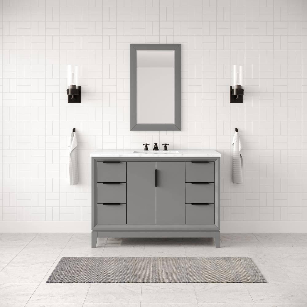 Water Creation Elizabeth 48" Wood Single Bathroom Vanity in Cashmere Gray/Bronze
