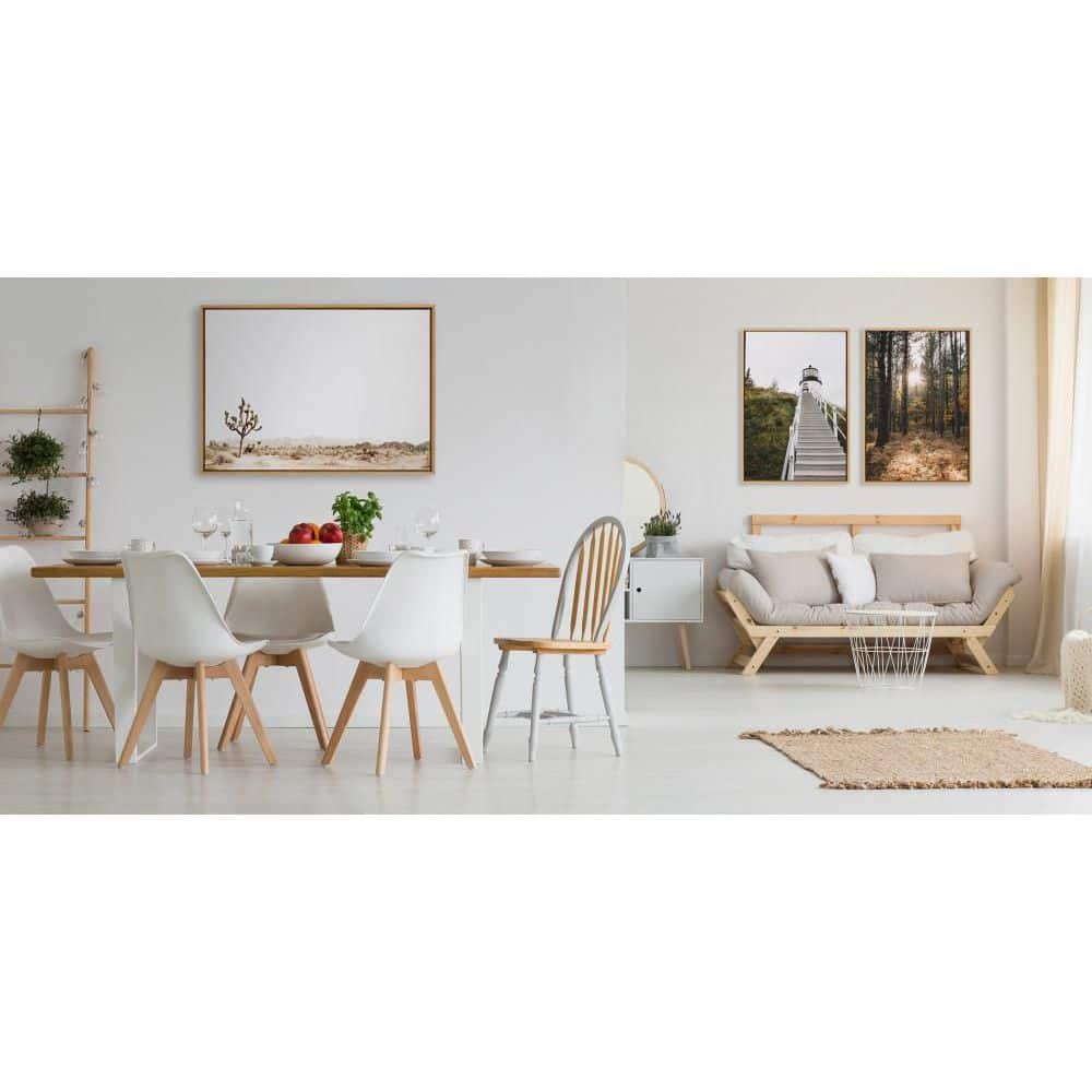 Kate and Laurel Sylvie Lone Joshua Tree Framed Canvas by Amy Peterson Art Studio, 28x38, Natural
