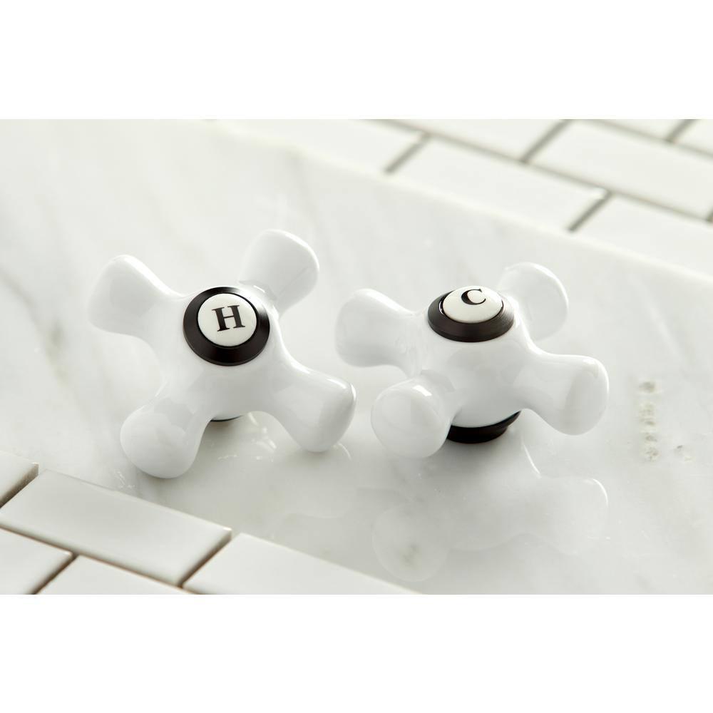 Kingston Brass GS1245PX Kingston Brass Heritage Double-Handle 2-Hole Wall-Mount Pre-Rinse Bridge Kitchen Faucet