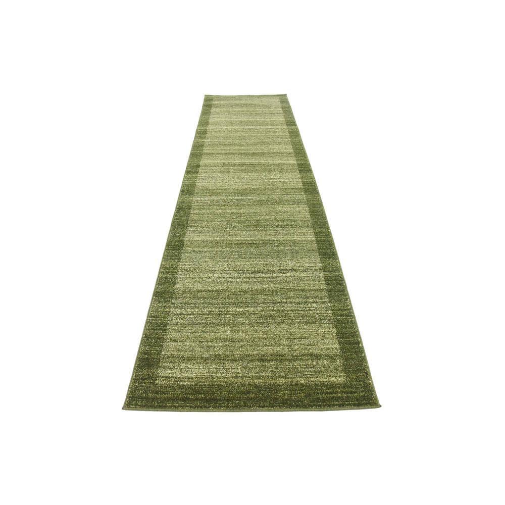 Unique Loom Abigail Del Mar Area Rug , 2'7"x10' Runner ,Light Green