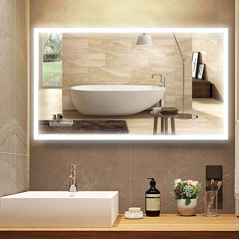Vanity Art VA3D-48 LED Bathroom Mirror with Touch Sensor - 48 x 24 x 1 in.