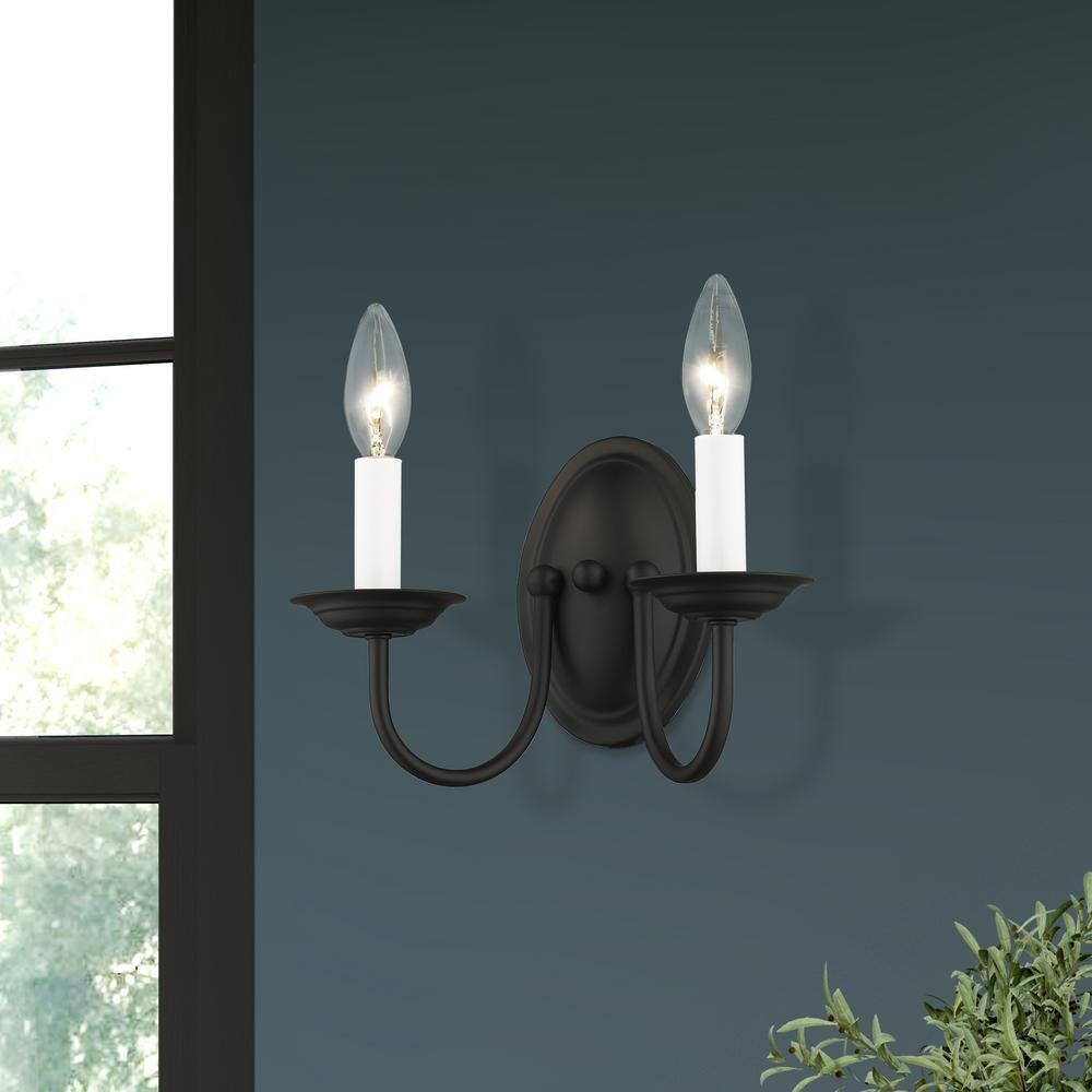 Livex Lighting Home Basics 2 - Light Wall Light in  Black