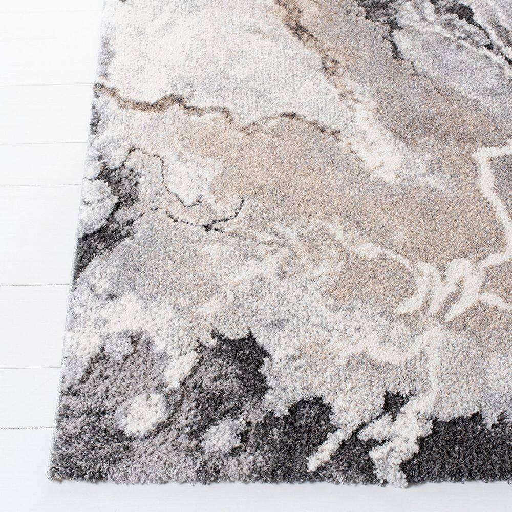 Cyrus Shag CYR121 Power Loomed Indoor Area Rug - Grey/Beige - 6'7"x6'7" - Safavieh