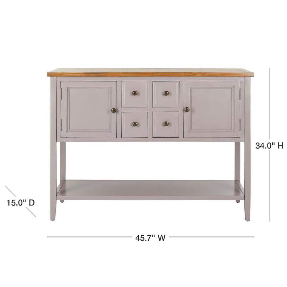 Charlotte Sideboard - Quartz Grey/Oak Top - Safavieh.