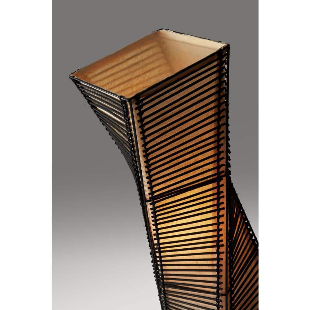 Stix Floor Lantern Black - Adesso: Twisting Cane Stick Design, ETL Listed, No Assembly Required