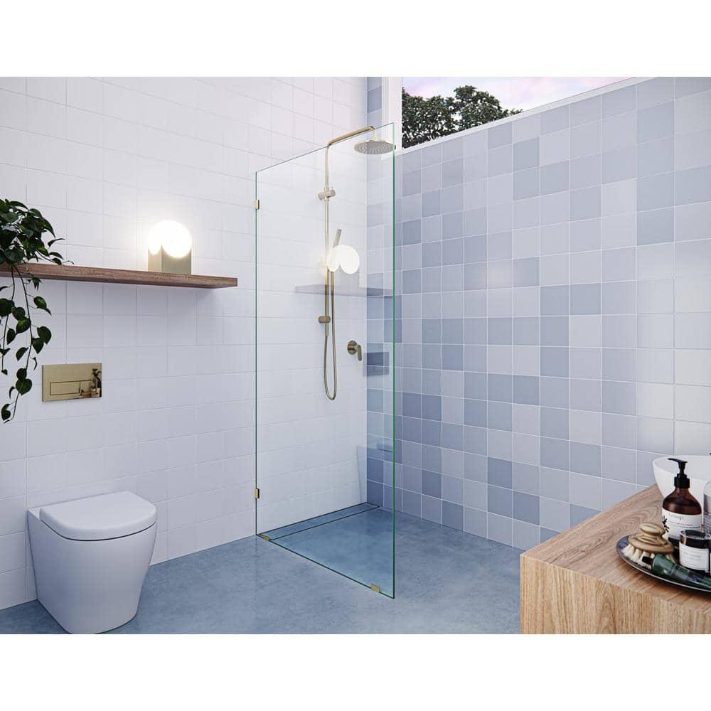 Vela 36 in. x 78 in. Fully Frameless Single Fixed Shower Panel