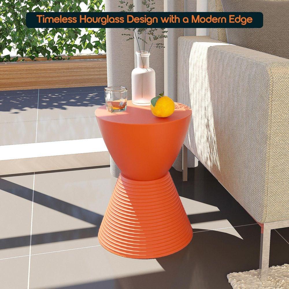 AllModern Durant Reversible Drum End Table with Storage – No Assembly Lightweight Accent Side Table for Indoor & Outdoor Use