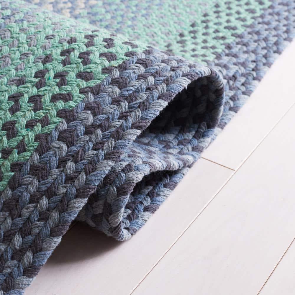 SAFAVIEH Braided Claes Bordered Reversible Area Rug, Grey/Green, 5' x 8'