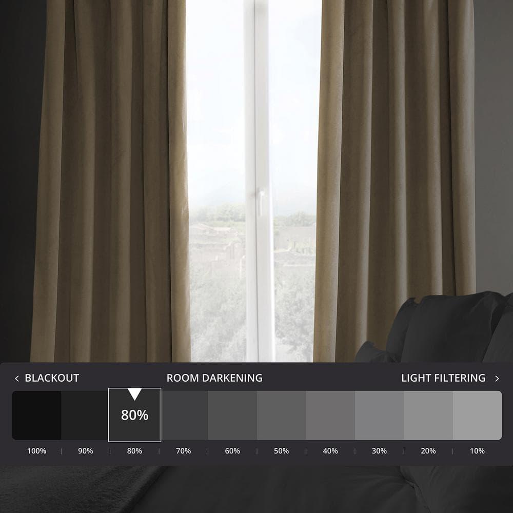 Half Price Drapes Museum Taupe Heritage Plush Velvet Room Darkening Curtains (1 Panel), 50W X 120L