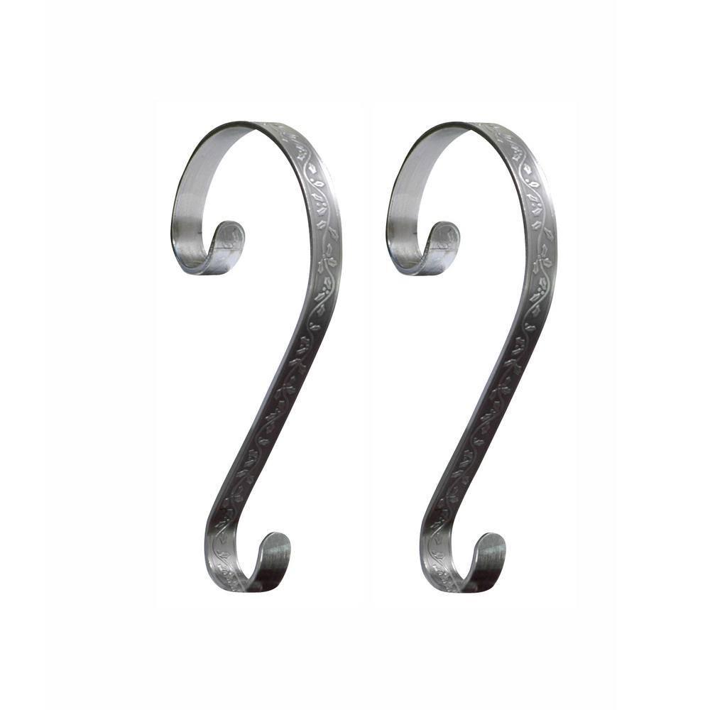 Haute Decor Holly Embossed Stocking Holder (Set of 2)