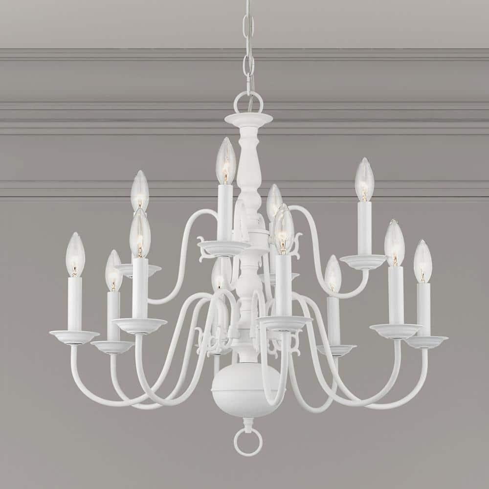 Livex Lighting Williamsburgh 12 - Light Chandelier in  White