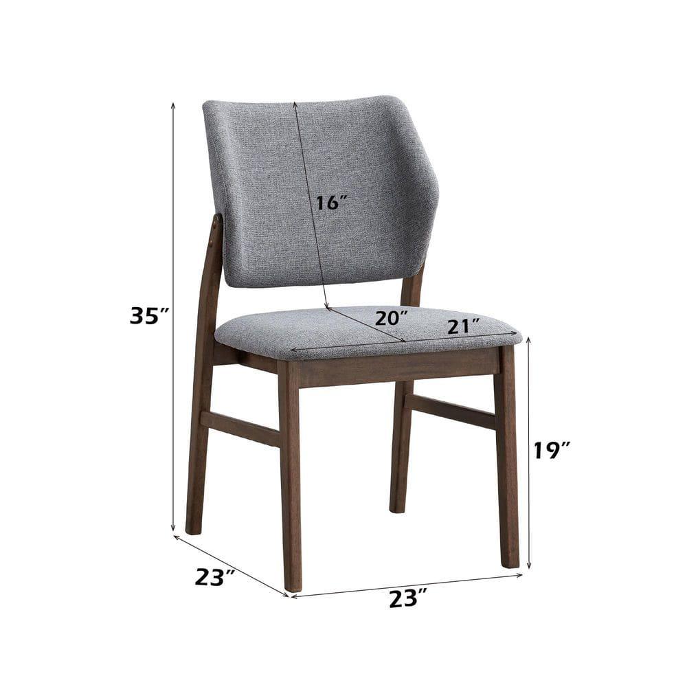 ACME Furniture Sarha Armless Side Chair In Light Gray And Walnut (Set Of 2)