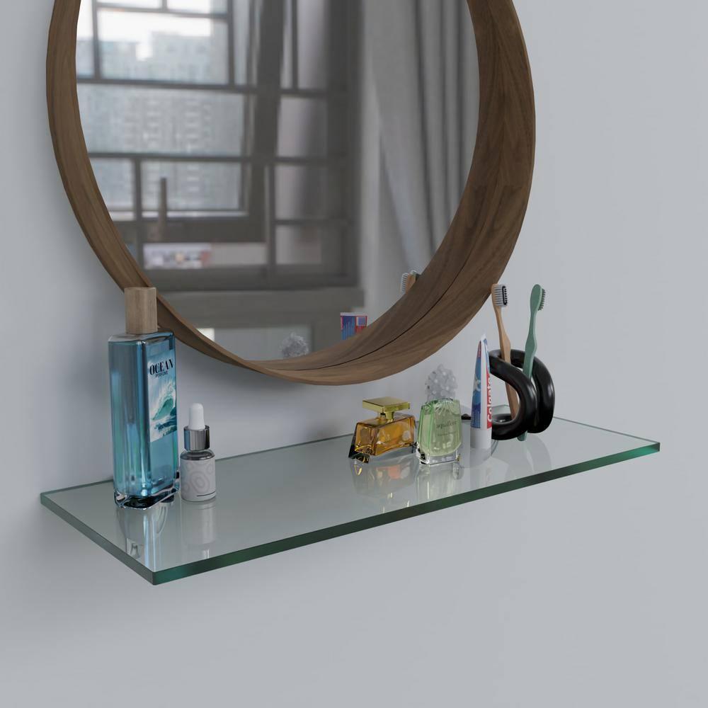 Latitude Run® Glass Accent Shelf with Adjustable Shelves