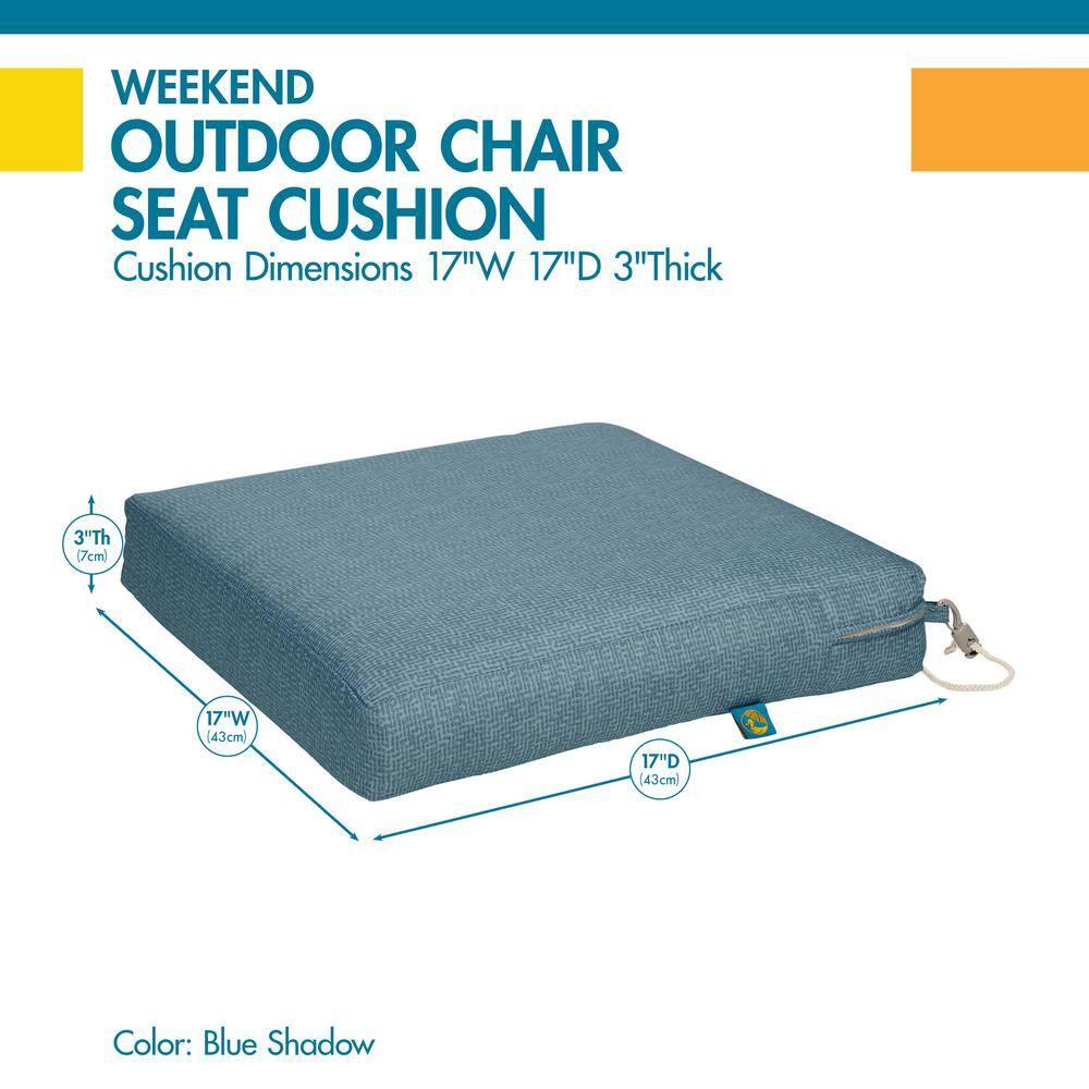 Weekend Patio Dining Seat Cushions, 17 x 17 x 3 Inch