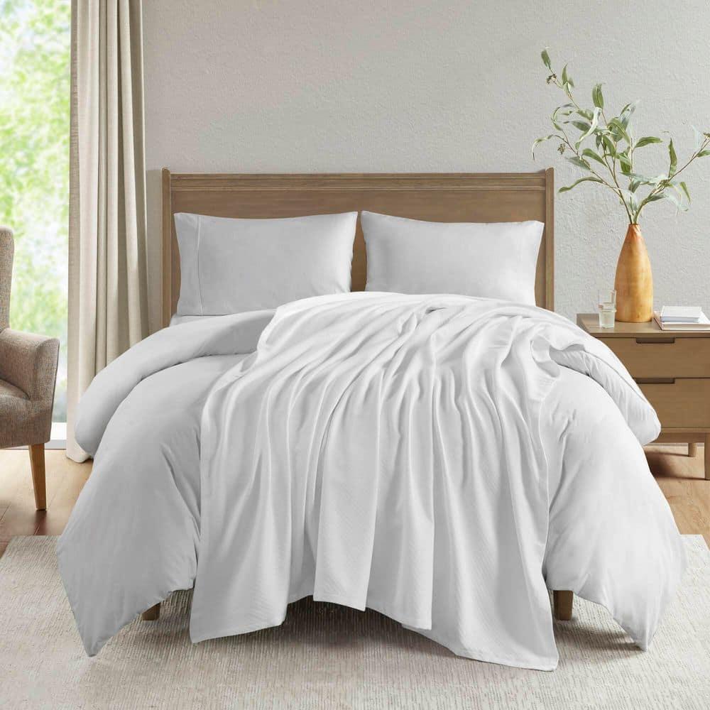 Madison Park Bed Blanket Liquid Cotton Twin White: Lightweight, Year-Round Comfort, OEKO-TEX Certified