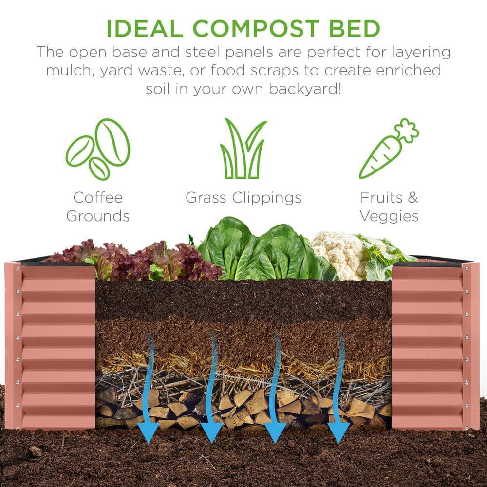 Arlmont & Co. Rosonda 8x4x2ft Outdoor Metal Raised Garden Bed, Planter Box for Vegetables, Flowers, Herbs