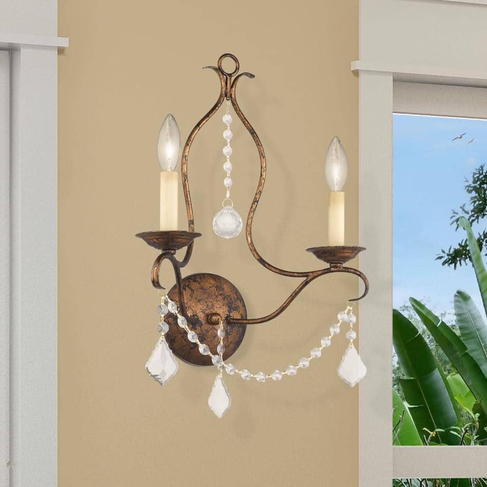 Livex Lighting Chesterfield 2 - Light Wall Light in  Hand Applied Venetian Golden Bronze