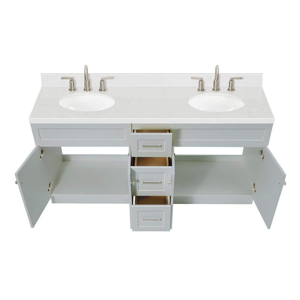 Ariel F072dcqovo Hamlet 72" Free Standing Double Basin Vanity Set - Grey