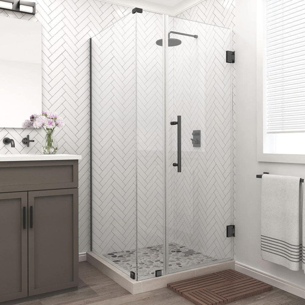 Aston Bromley 30" x 72" Rectangle Hinged Shower Enclosure SEN967EZ-MB-322630-10