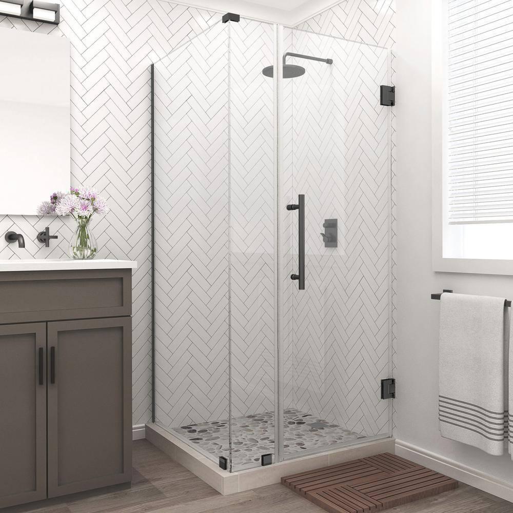 Aston SEN967EZ-MB-382432-10 Bromley 32" x 72" Rectangle Hinged Shower Enclosure