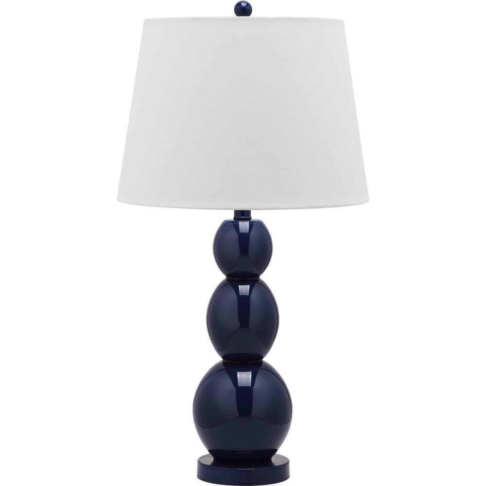 Jayne 3 Sphere Table Lamp (Set of 2) - Navy - Safavieh.