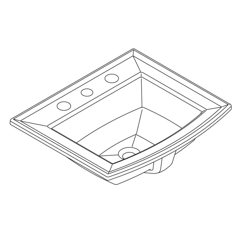 Archer® Vitreous China Rectangular Drop-In Bathroom Sink with Overflow