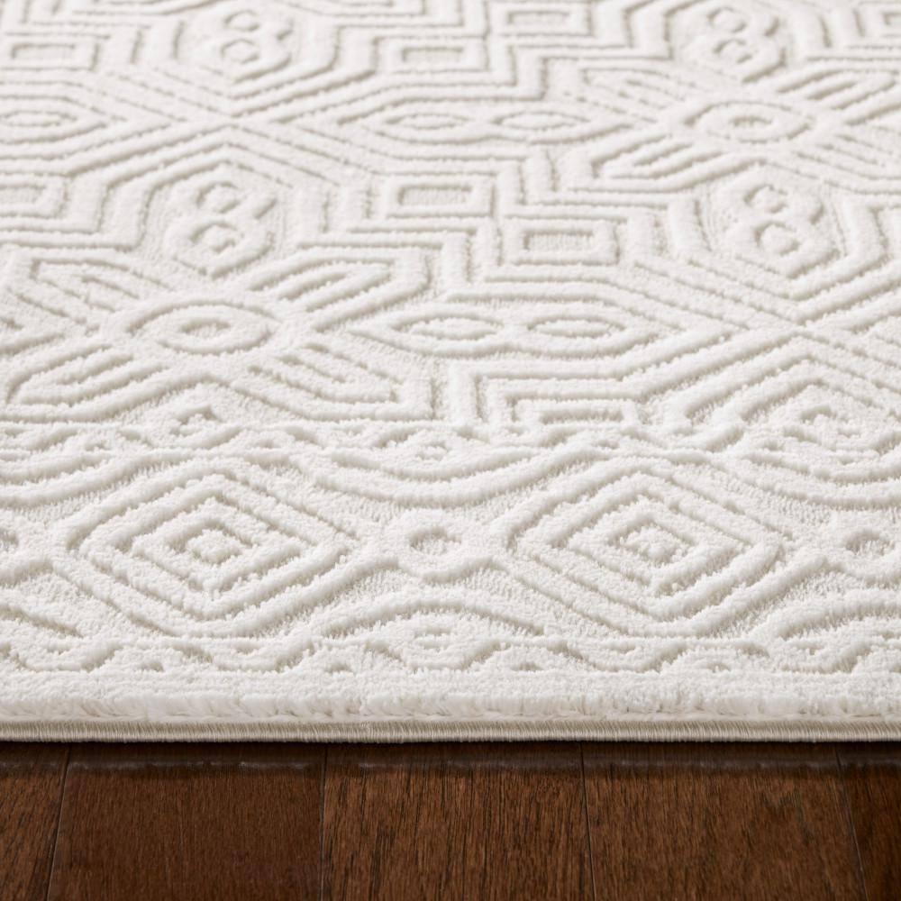 TOWN & COUNTRY LUXE Maya Medallion Indoor Area Rug with High-Low Texture, Ivory/Greige