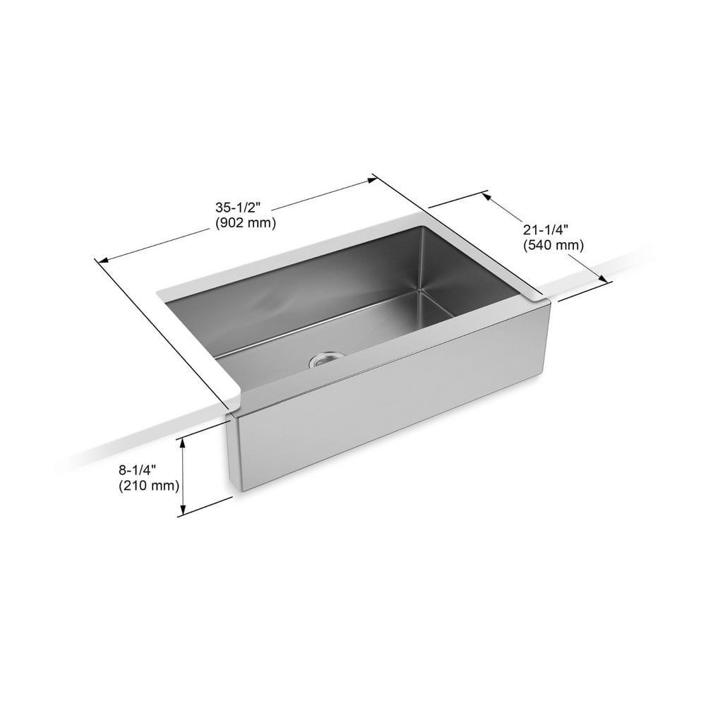 Strive 36" Stainless Steel Farmhouse Undermount Single-Bowl Kitchen Sink