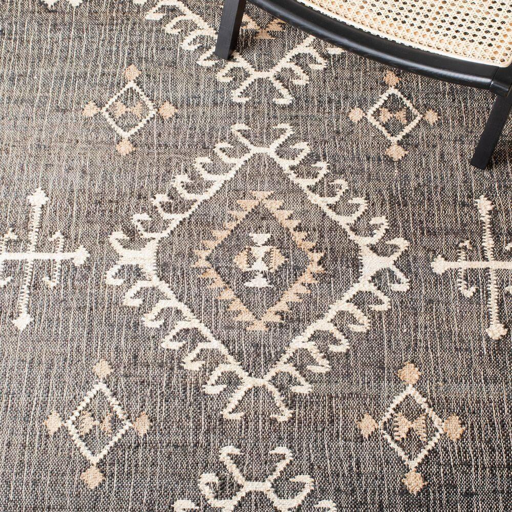 Kilim KLM762 Flat Weave Area Rug - Black/Ivory - 7'x7' - Safavieh
